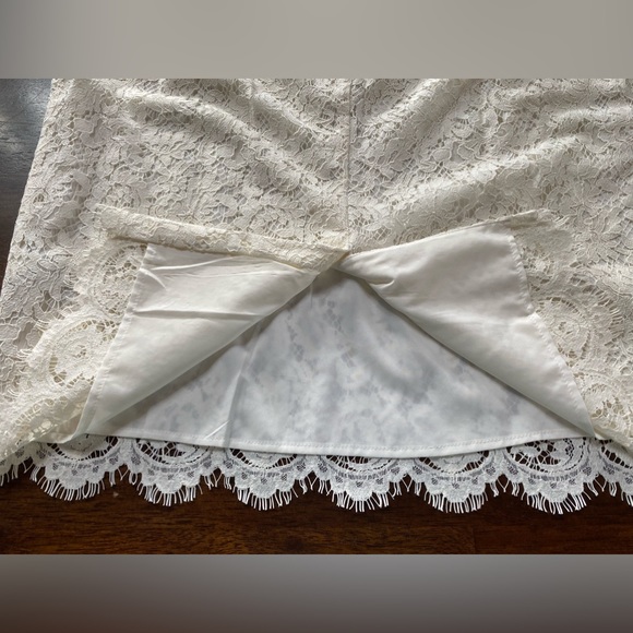 Banana Republic Ivory Lace Pencil Skirt Size 16 - Picture 9 of 10